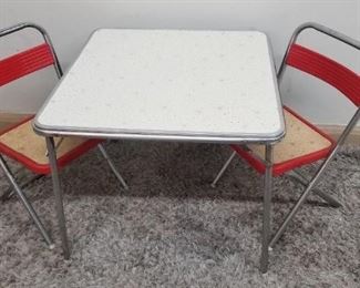 Vintage Starburst Mid Century Childs Table and Chairs