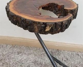 Live Edge Table With Pipe Base