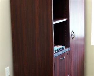 Unicor 2-Drawer Storage Closet With Adjustable Shelves, 68.5" x 33" x 24"