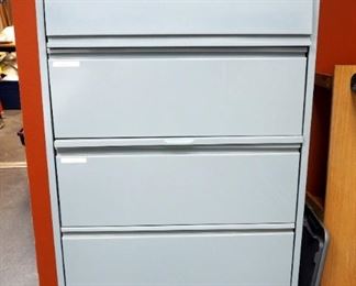 5-Drawer Metal Lateral Filing Cabinet With Pullout Work Surface, 67" x 36" x 18.5"