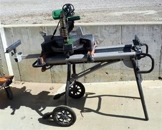 Hitachi 12" Electric Compound Miter Saw, Model C12FDH, Mounted On Ridgid Miter Saw Utility Vehicle Model, AC9944