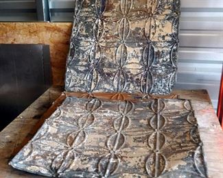 Reclaimed 2' x 2' Embossed Tin Ceiling Panels, Qty 10