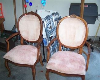 PAIR OF FRENCH-STYLE ARMCHAIRS & INVALID ITEMS