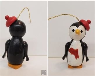 #36 Mini Wood Penguin Ornament $5