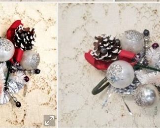 #77 Silver And White Corsage $7