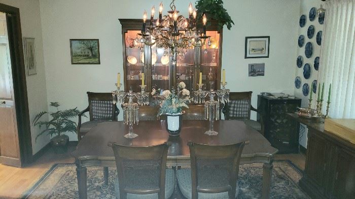 Formal Dining Room - dining table & Chairs, China cabinet & Buffet Serves all made by White Fine Furniture Co. 
