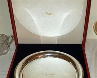 Cartier 11" Silver Plate Serving Tray in Original Box