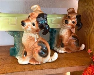  Vtg. Planters - Puppy sitting beside a mailbox  (only 1 left)