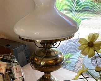 Brass, hurricane lamp