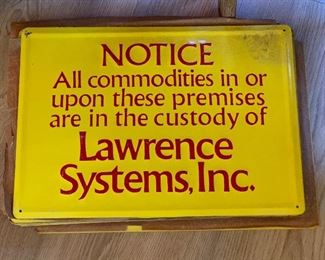 12 Vtg. Lawrence Systems Inc metal signs 