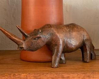 Wood carved Rhinoceros 