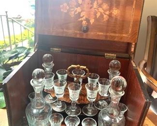 Tantalus & crystal decanter set