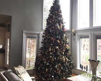 14’ tall pre-lit Christmas tree