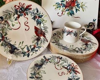 Lenox china “Winter Greetings”, service for 8