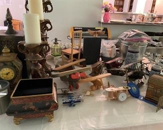 Wooden Airplanes, Metal Airplanes, Avon Aviation Mugs, Set of Designer Candle Holders