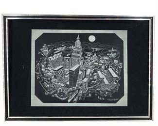 Lot 171
Etched Graphite Of Cleveland 1978 Signed