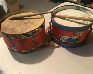 Vintage toy drums