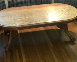 Oak Claw Foot Coffee Table