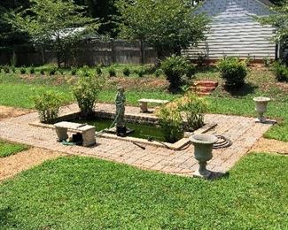concrete planters and benches