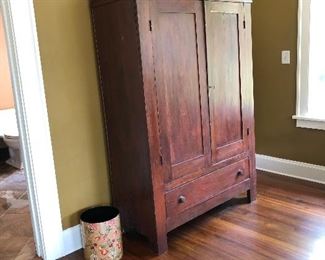armoire, trash can