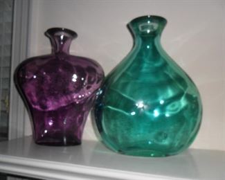 Color glass vases