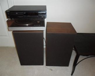 Speakers, Turn table and Sony CD player