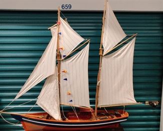 wood sail boat large