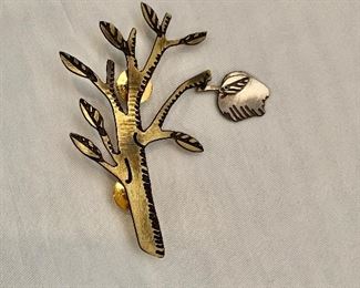 $18 Apple tree bracelet, signed. 3”L