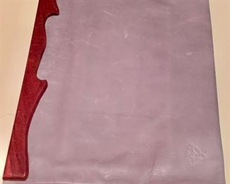 $75 Cuendet Sandcreek Leather chrome tanned cowhide portfolio with latin american purple heart wood handle. 16" x 11"