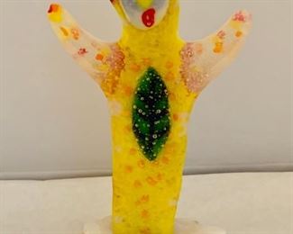$225 Ruth Brockman “Winged Spirit” glass sculpture - 8” high, base approx 5” wide (front)
