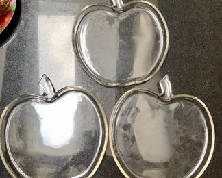 $20 - Three glass apple serving dishes.  8.5"H x 8"W