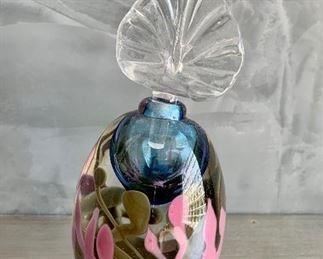 $30; Art glass Perfume bottle; 6"H