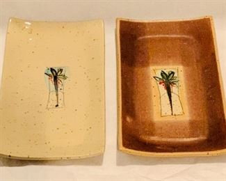 Hand made glazed ceramic appetizer trays - $40; set of 2; 9.5” x 4.5” each