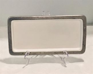 Small Arte Italica Serving Tray - $45; Approx 12” x 6.5”; Ceramic with distressed metal frame