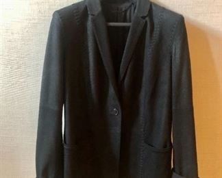 Elie Tahari black suede single button blazer. Size M
