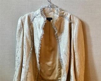 $175 Douglas Hannant champagne with silver accents cocktail jacket. Size 6