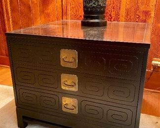 Widdicomb end table chest, one of pair
