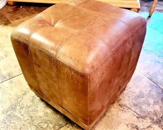 leather ottoman cube