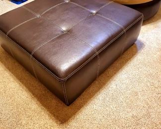 leather over-sized ottoman