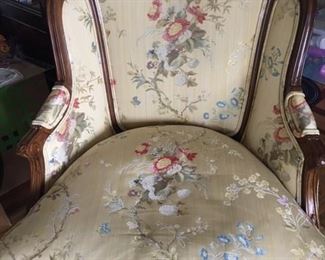 Pr. of elegant upholstered chairs