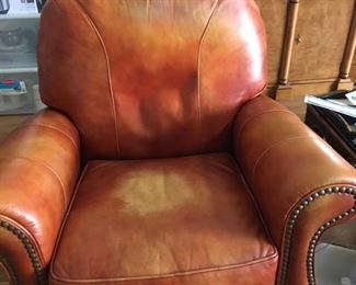 Leather lounge reclining chair-medium size