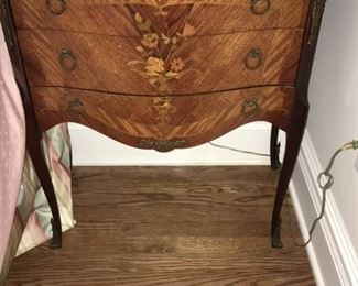 Pr. of matching chests with drawers and inlay