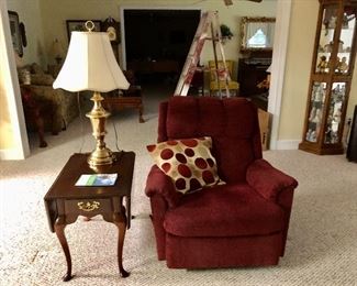 La-Z-Boy chair and drop leaf side table