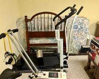 Tread mill, twin headboard, mattress and box springs