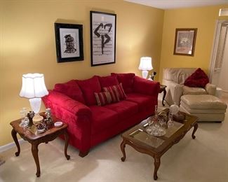 Red modern sofa