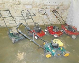 Lawn mowers,some running some not