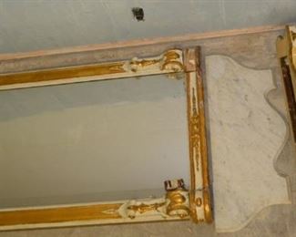 Early 1900's french mirror, needs repair and in poor condition 