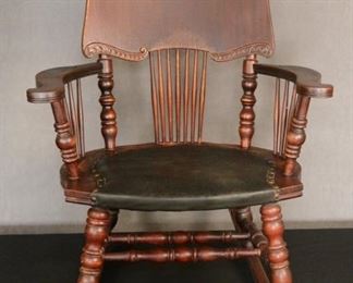 Ornate early 1900's child's rocker possibly Rosewood all original 33 by 32 and a half by 23 and half