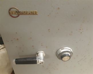 Vintage Mosler safe has combo for lock on door