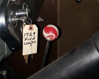 1929 Model A Sedan with Octagon steering wheel, has no keys but is in excellent condition and a must-see